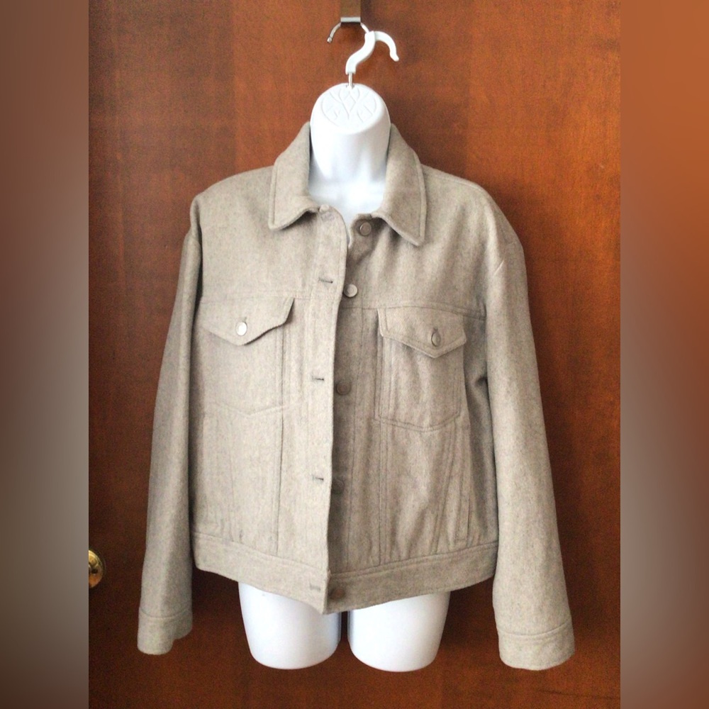 Gap grey wool blend cropped jacket M